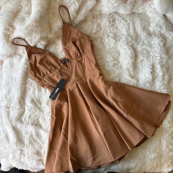 Fashion Nova Dresses & Skirts - Fashion-nova Women's Brown and Tan Dress